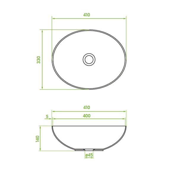 Νιπτήρας Desna Oval White 